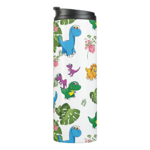 Funny Dinosaur, Blätter Thermosbecher