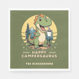 Funny Dinosaur Camper Outdoor Custom Camping Serviette
