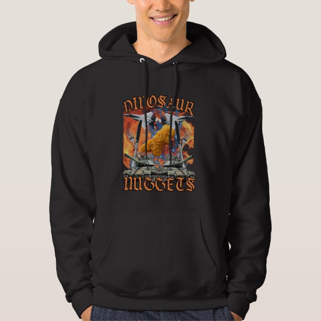 Funny Dinosaur Chicken Nugget Bootleg Hardcore Fla Hoodie (Vorderseite)