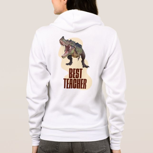 Funny Dinosaur Dino Bester Lehrer Hoodie (Rückseite)
