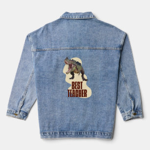 Funny Dinosaur Dino Bester Lehrer Jeansjacke