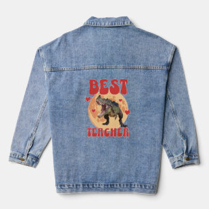 Funny Dinosaur Dino Bester Lehrer Jeansjacke