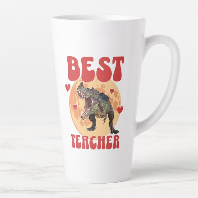 Funny Dinosaur Dino Bester Lehrer Milchtasse (Rechts)