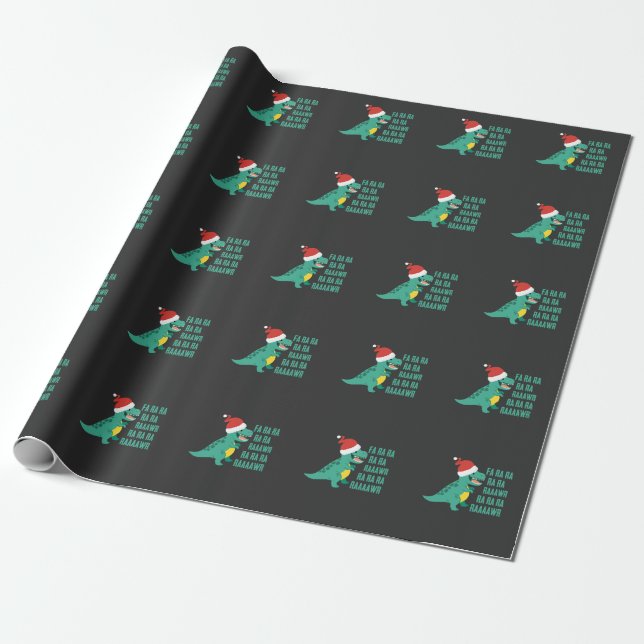Funny Dinosaur Fa Ra Rawr Rawr Weihnachten TRex xm Geschenkpapier (Ungerollt)