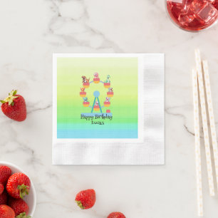 Funny dinosaur Ferris Rad Geburtstagsparty DIY Nam Serviette
