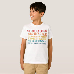 Funny Dinosaur Flat Earth Alien Verschwörungstheo T-Shirt