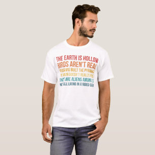 Funny Dinosaur Flat Earth Alien Verschwörungstheo T-Shirt