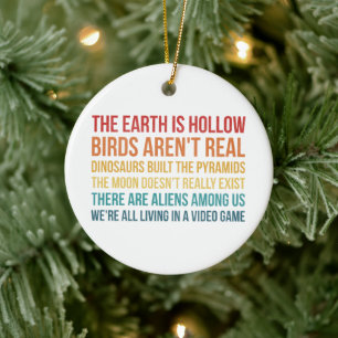 Funny Dinosaur Flat Earth Alien Verschwörungstheor Keramik Ornament