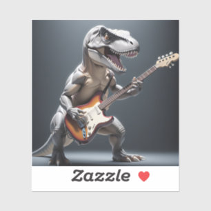 Funny Dinosaur Gitarre spielen Kunst Aufkleber