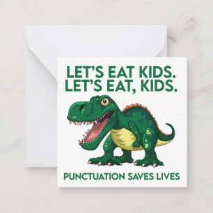 Funny Dinosaur Grammar Lesson Mitteilungskarte