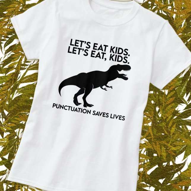 Funny Dinosaur Grammar Lesson T-Shirt (Von Creator hochgeladen)