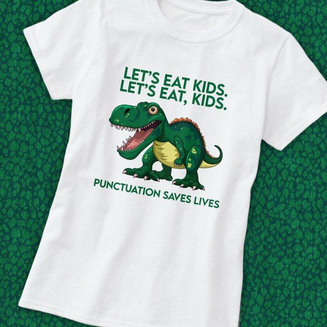 Funny Dinosaur Grammar Lesson T-Shirt (Von Creator hochgeladen)