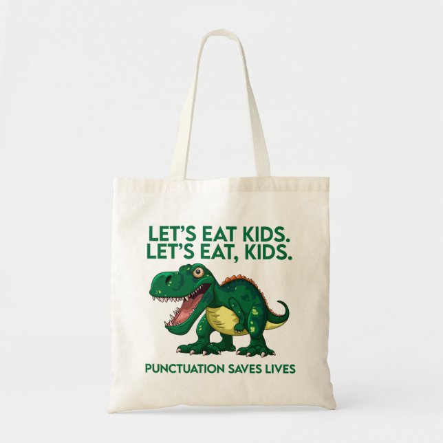 Funny Dinosaur Grammar Lesson Tragetasche (Vorne)