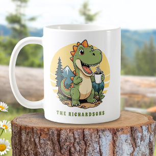 Funny Dinosaur im Freien Camping für benutzerdefin Kaffeetasse
