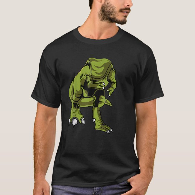 Funny Dinosaur Körper Kopfloses Halloween Dino Laz T-Shirt (Vorderseite)