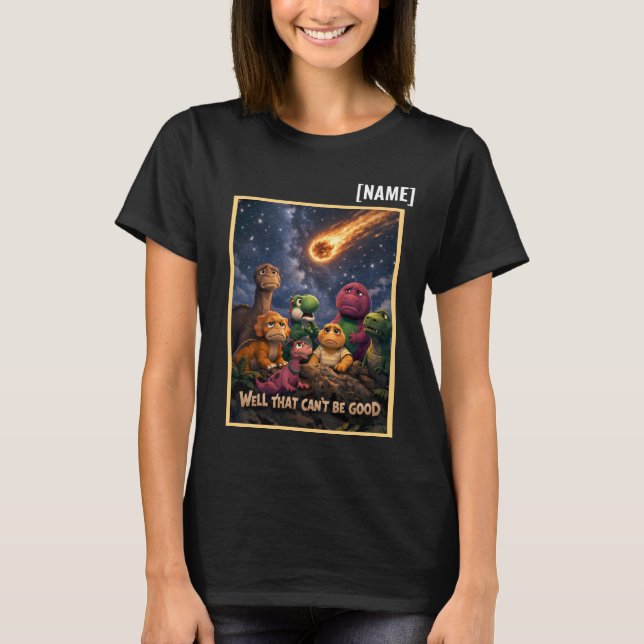 Funny Dinosaur Meteor Extinction T-Shirt (Vorderseite)