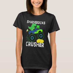 Funny Dinosaur Monster Truck St Patrick's Day Boys T-Shirt