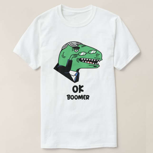 Funny Dinosaur OK Boomer T-Shirt (Design vorne)