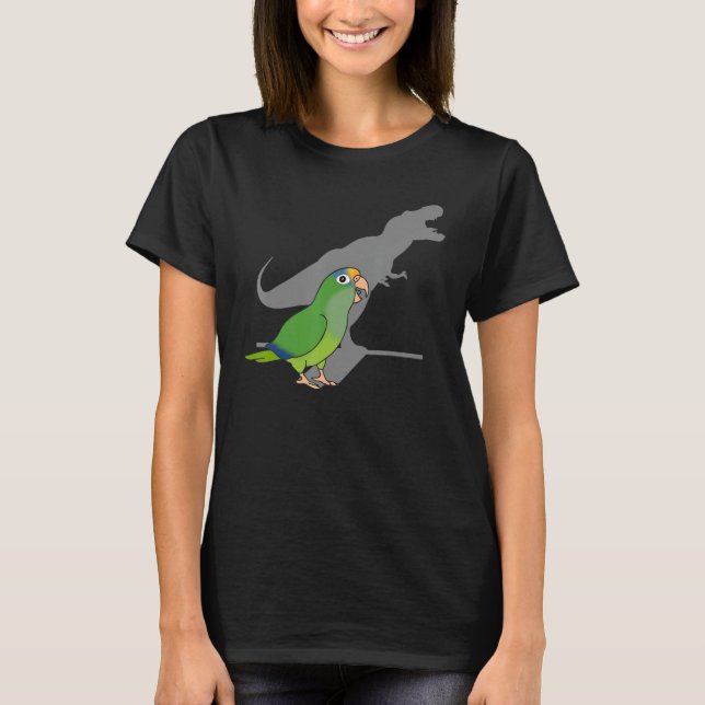 Funny DInosaur Parrot, Birb meme, Peach Fronted Co T-Shirt (Vorderseite)
