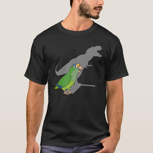 Funny DInosaur Parrot, Birb meme, Peach Fronted Co T-Shirt (Vorderseite)