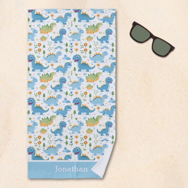 Funny Dinosaur Pattern kids summer Strandtuch (Von Creator hochgeladen)