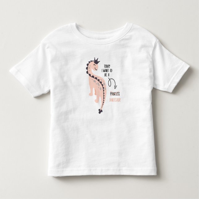 Funny Dinosaur Princess mit einem Crown Girls Shir Kleinkind T-shirt (Vorderseite)