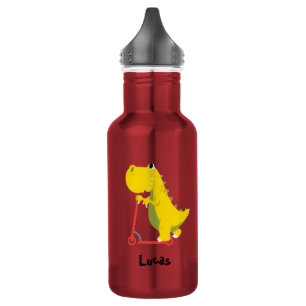Funny dinosaur Scooter Tooter Zurück zu Schuljunge Edelstahlflasche