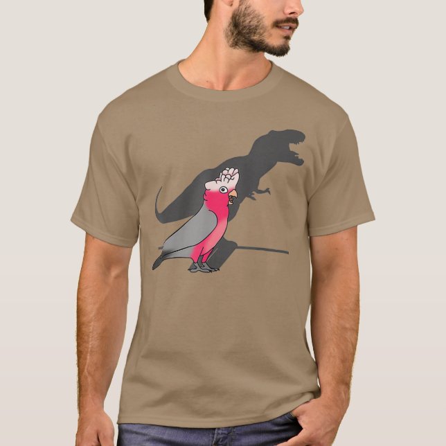 Funny Dinosaur shadow Tre rosebreasted Galah T-Shirt (Vorderseite)