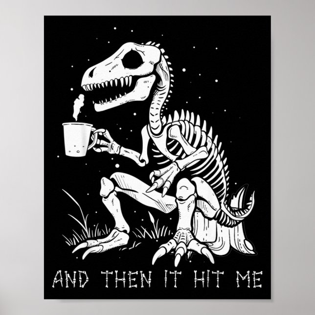 Funny Dinosaur Skeleton Costume Goth Men Women Hal Poster (Vorne)