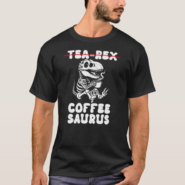 Funny Dinosaur Skeleton Costume Goth Tea-Rex Coffe T-Shirt (Vorderseite)