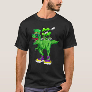 Funny Dinosaur St Patrick's Day Dabbing Kleeblatt  T-Shirt