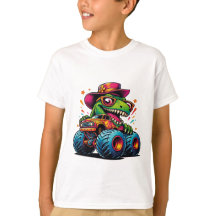 Funny Dinosaur T Rex auf Monster Truck T - Shirt