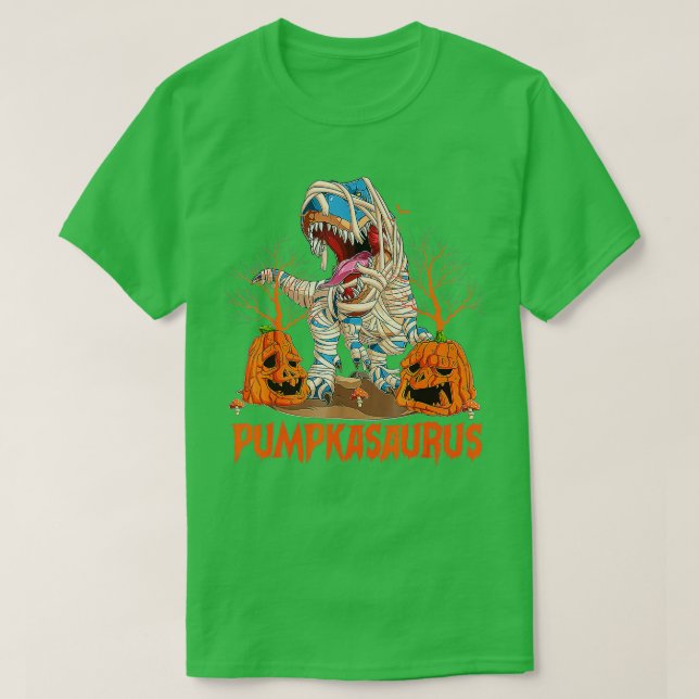 Funny Dinosaur T rex Mummy Pumpkin Halloween for K T-Shirt (Design vorne)