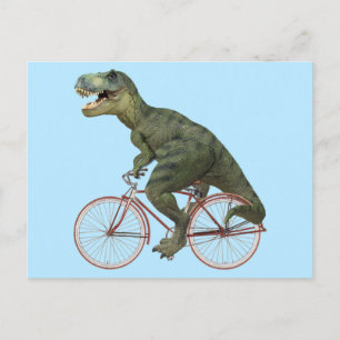 Funny Dinosaur TRex Fahrrad Fahrrad Postkarte