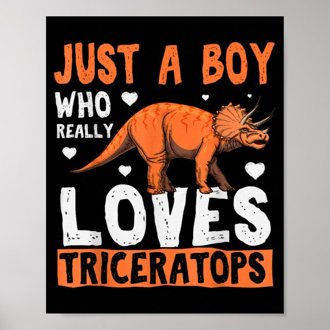Funny Dinosaur Triceratops Apparel For Boys  Poster (Vorne)