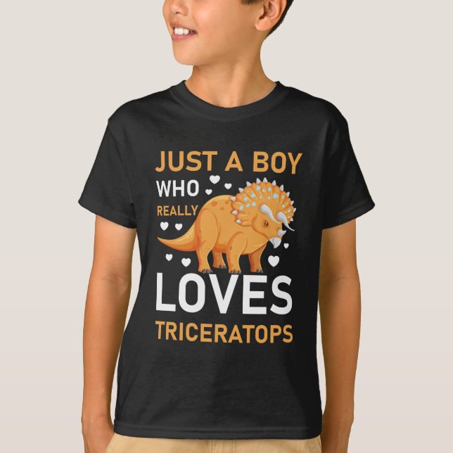 Funny Dinosaur Triceratops Bekleidung für Jungen T-Shirt (Vorderseite)