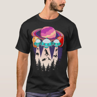 Funny Dinosaur Ufo Lover Alien T-Shirt