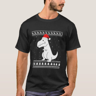 Funny Dinosaur Ugly Xmas Weihnachtsmannmütze T Rex T-Shirt
