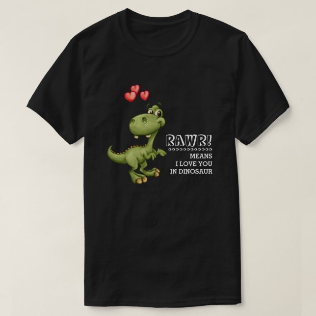 Funny Dinosaur Valentine's Day Gift T - Shirt (Design vorne)