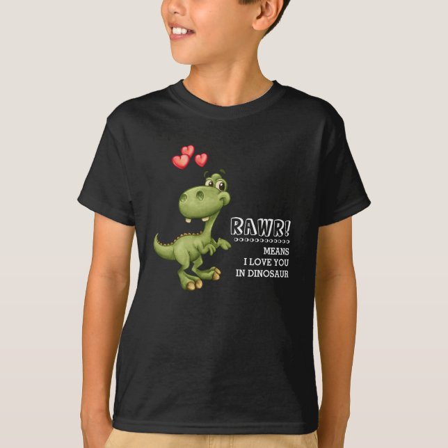 Funny Dinosaur Valentine's Day Gift T-Shirt (Vorderseite)