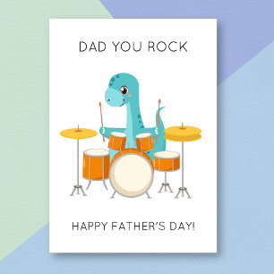 Funny Dinosaur Vater You Rock Father's Day Card Karte