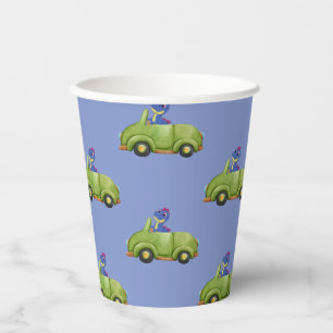 Funny Dinosaurier antiker Auto Junge Schule Kind G Pappbecher