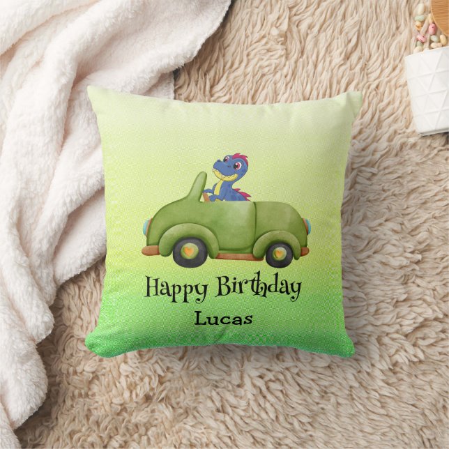 Funny Dinosaurier Antikwagen Geburtstagsschüler Kissen (Decke)