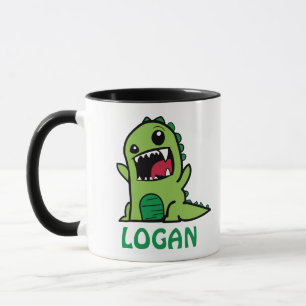 Funny Dinosaurier Cartoon mit Namen Tasse