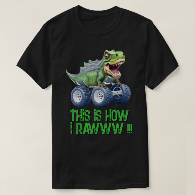 Funny Dinosaurier Monster LKW Mens T-Shirt (Design vorne)