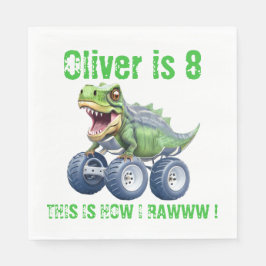 Funny Dinosaurier Monster LKW Serviette
