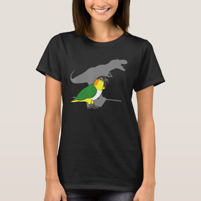 Funny Dinosaurier Parrot, Birb Meme, Schwarzer Köd T-Shirt (Vorderseite)