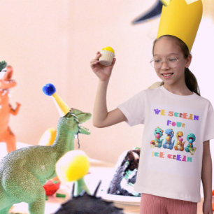Funny Dinosaurier Schrei Vier Eis 4. Geburtstag T-Shirt