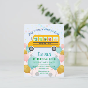 Funny Dinosaurier Schule Bus Geburtstagsparty DIY  Postkarte