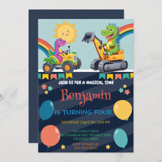 Funny Dinosaurier Traktor Ballon Boy Back To Schoo